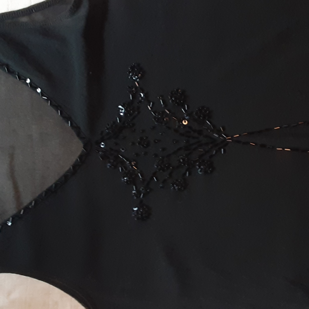 Black sheer beaded cami
